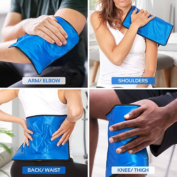 2 Pack XXL Reusable Hot and Cold Gel Ice Packs for Injuries 11x14.5 in - Purses & Pearls