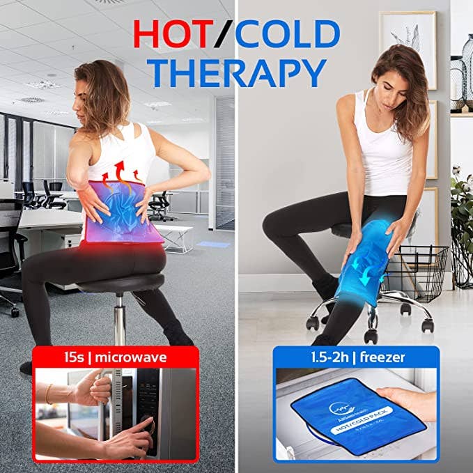 2 Pack XXL Reusable Hot and Cold Gel Ice Packs for Injuries 11x14.5 in - Purses & Pearls