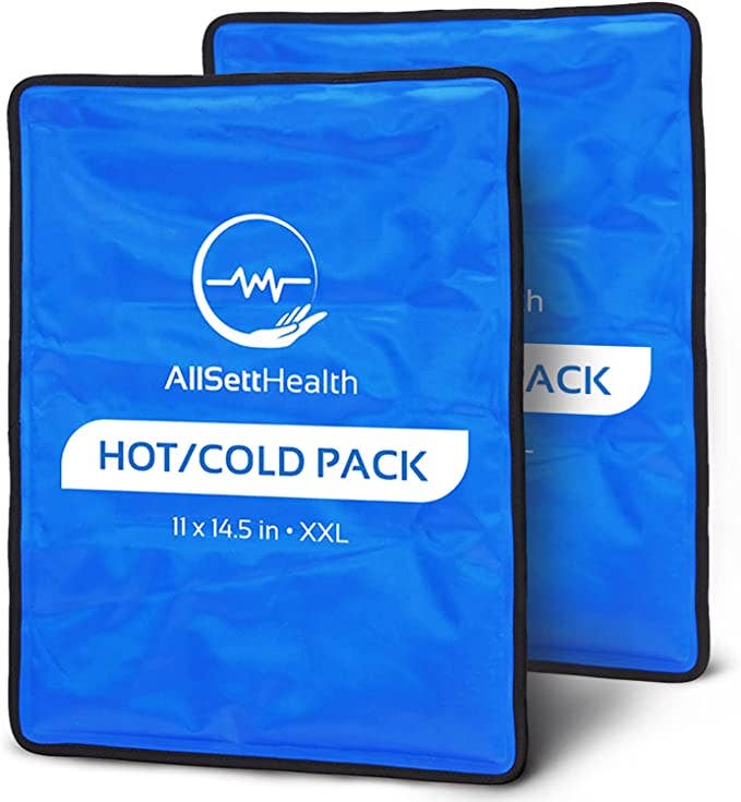 2 Pack XXL Reusable Hot and Cold Gel Ice Packs for Injuries 11x14.5 in - Purses & Pearls