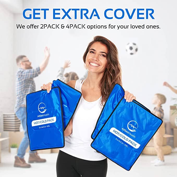 2 Pack XXL Reusable Hot and Cold Gel Ice Packs for Injuries 11x14.5 in - Purses & Pearls
