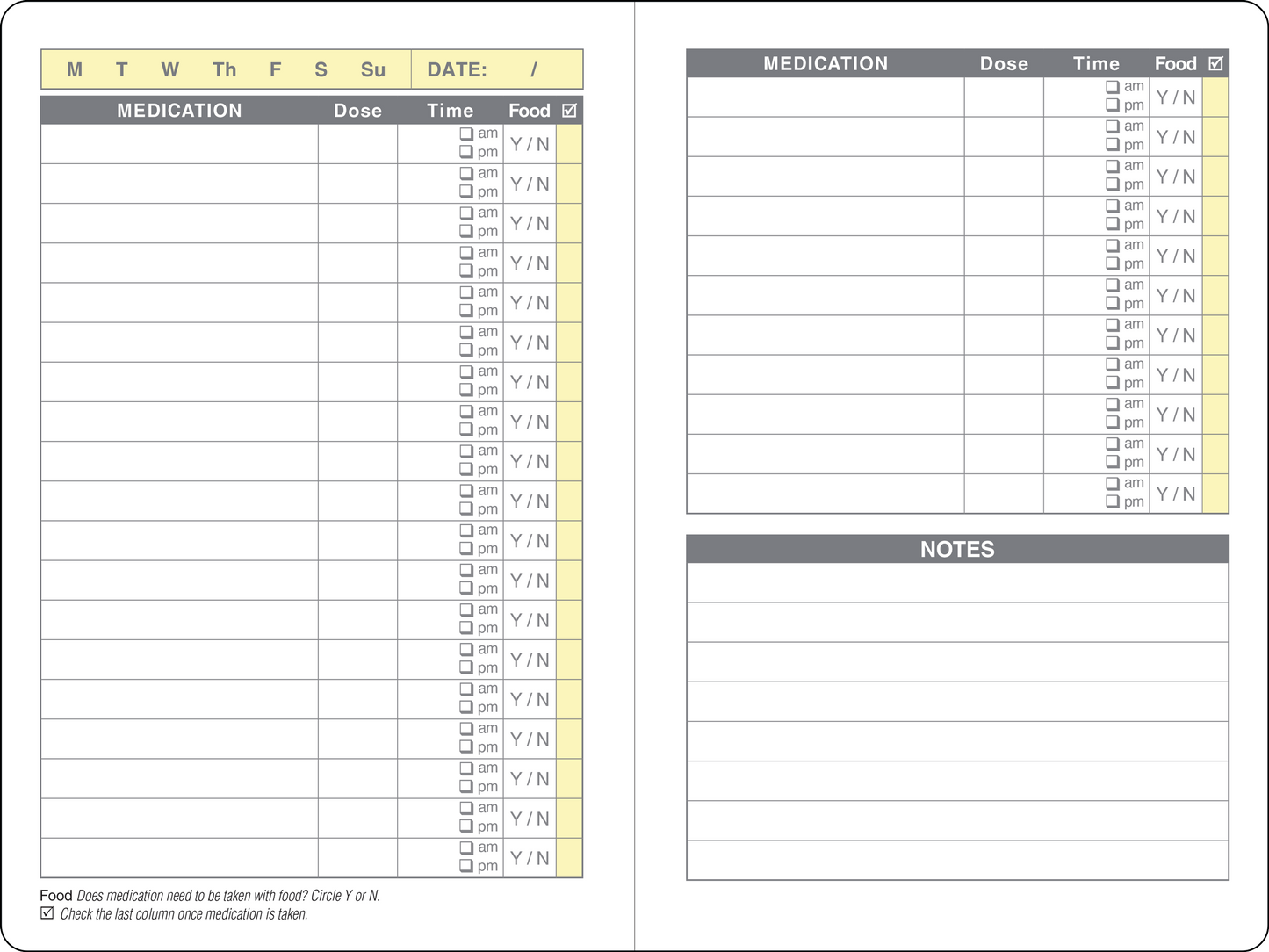 My Personal Daily Medication Logbook (Large Print)
