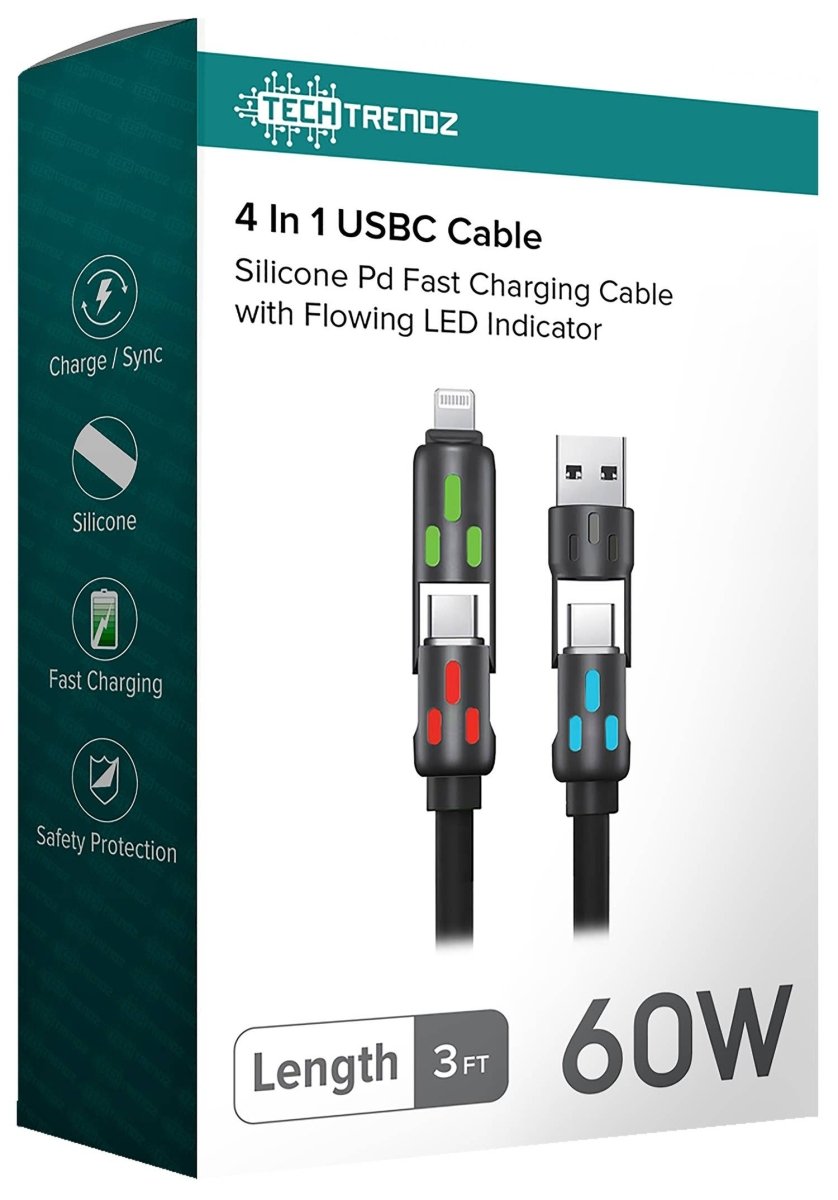 4in1 USBC Light up Charging Cable - Purses & Pearls