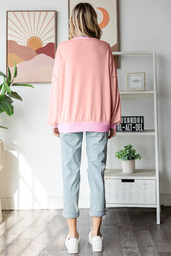 7th Ray - Color Blocked Top - Purses & Pearls