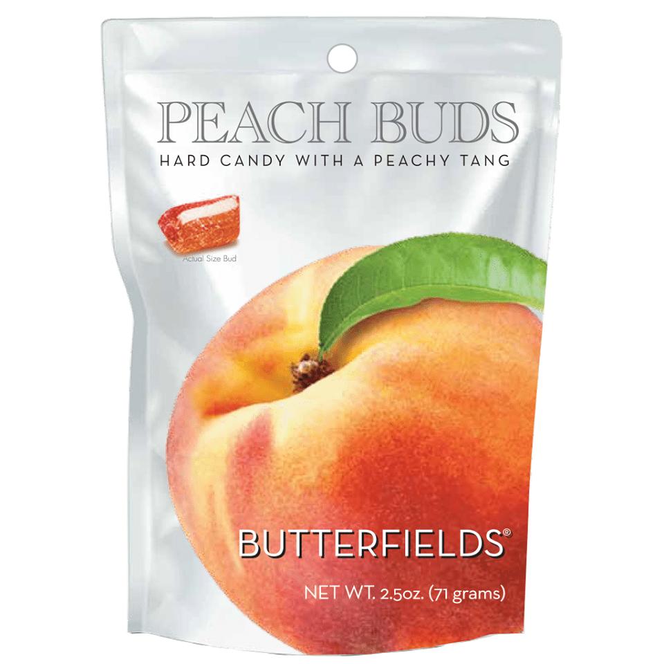 Butterfields Candy - 2.5oz Peach Buds Hard Candy - a Southern favorite for 100 yr - Purses & Pearls