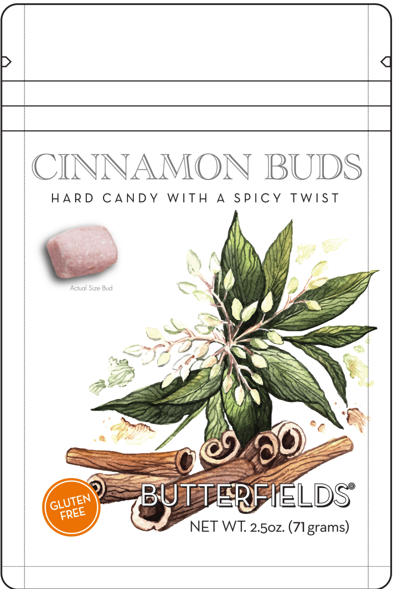 Butterfields Candy - Cinnamon Buds Hard Candy (2.5z Resealable Pack) - Purses & Pearls
