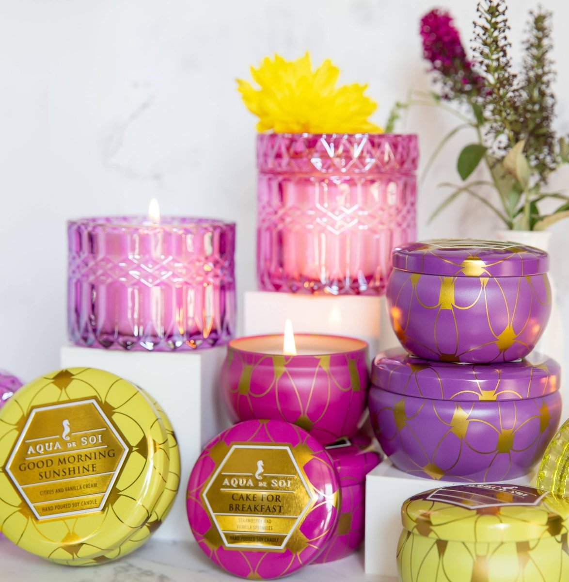Cake For Breakfast 8oz Petite Shimmer Candle - Purses & Pearls