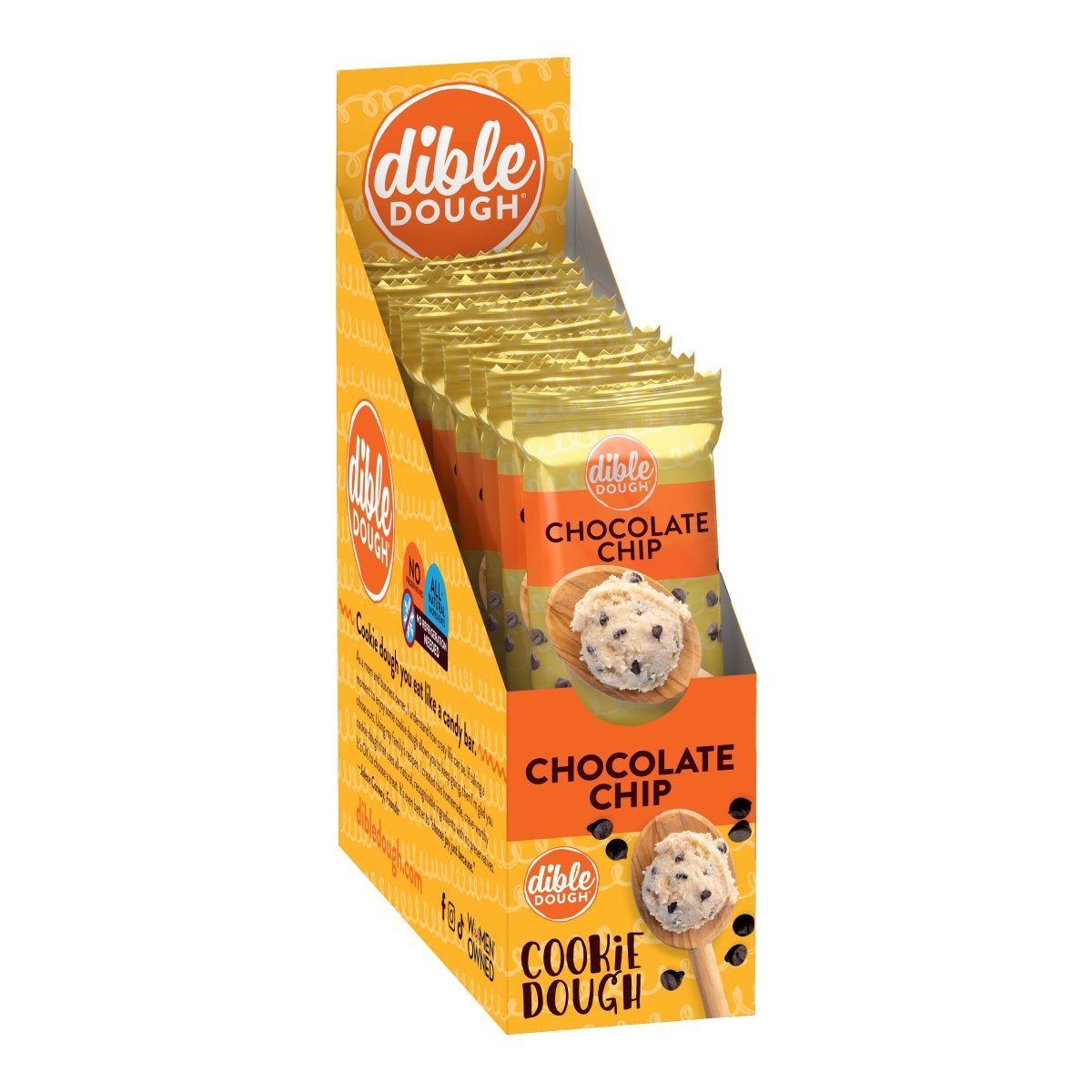 Dible Dough, LLC - Chocolate Chip Cookie Dough Bar - Purses & Pearls