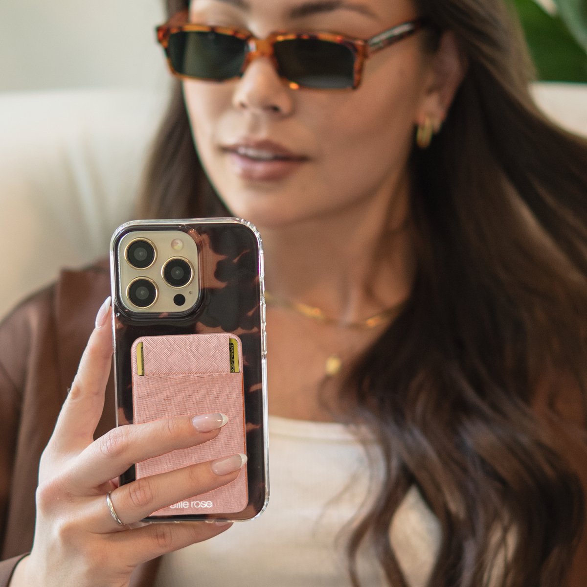 Ellie Rose - Stick - On Phone Pocket (Blush) - Purses & Pearls