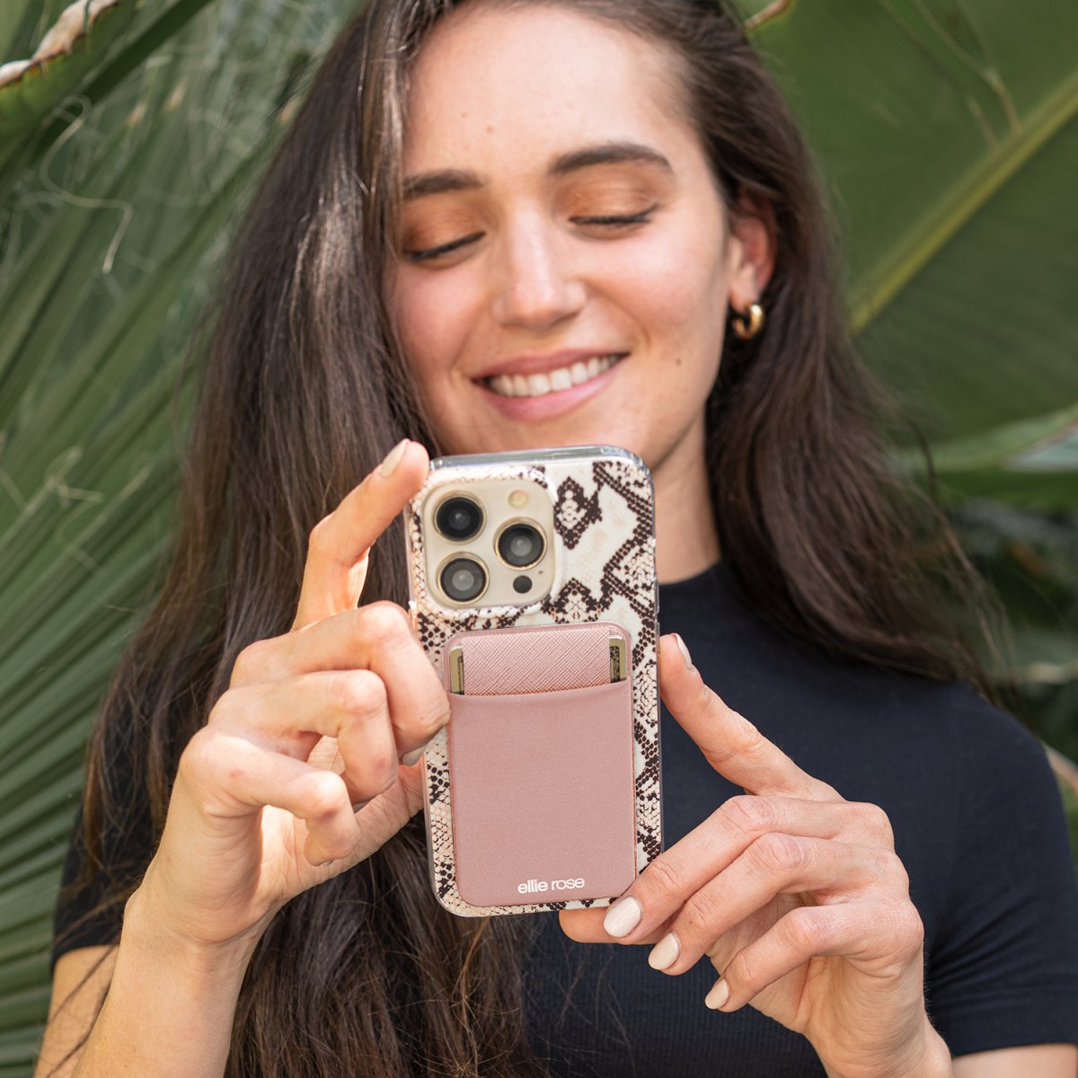 Ellie Rose - Stick - On Phone Pocket (Blush) - Purses & Pearls