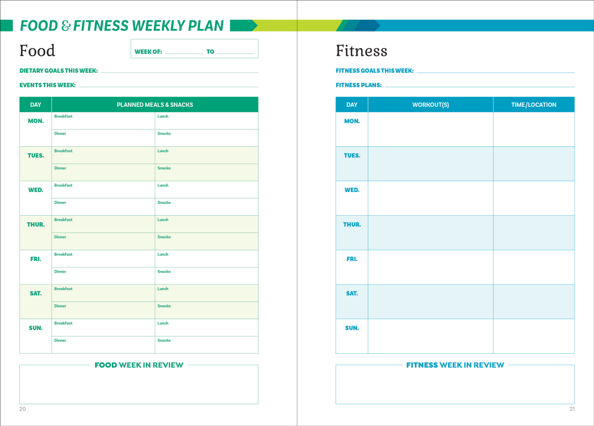 Food & Fitness Logbook - Purses & Pearls