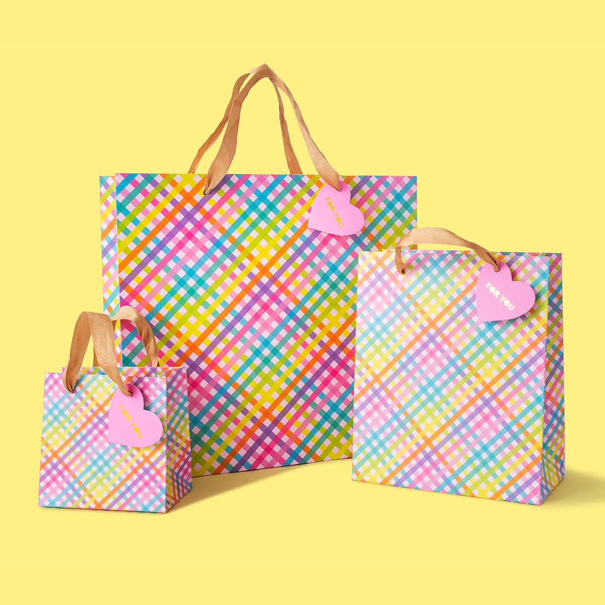Gift Bags - Colorful Gingham - Assorted Sizes to Choose From - Purses & Pearls