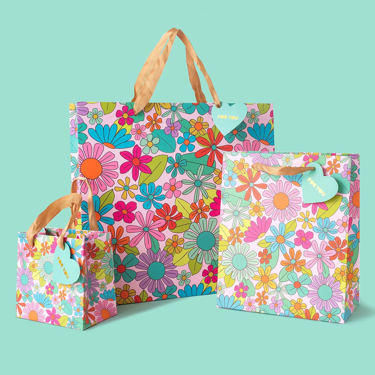 Gift Bags - Flower Garden - Assorted Sizes to Choose From - Purses & Pearls