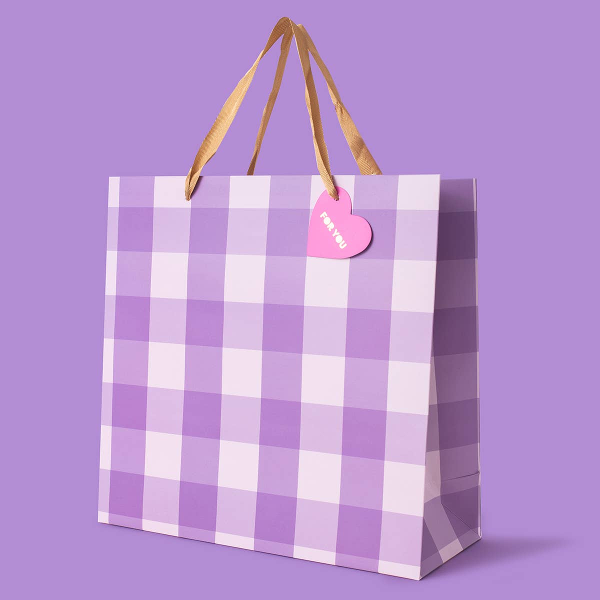 Gift Bags - Purple Gingham - Assorted Sizes to Choose From - Purses & Pearls