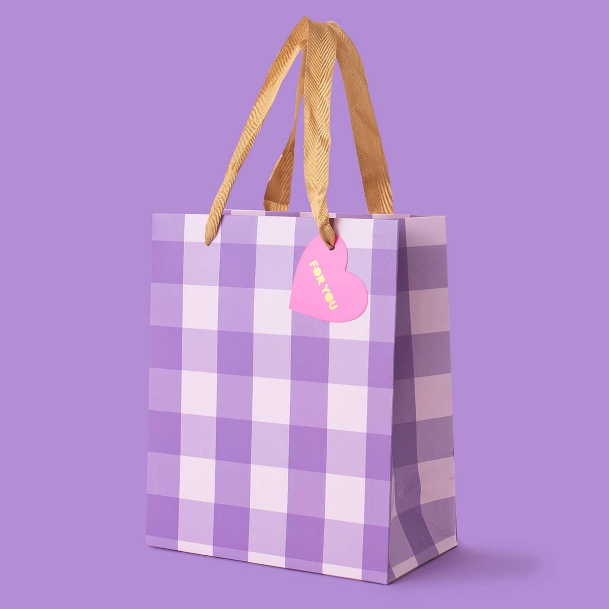 Gift Bags - Purple Gingham - Assorted Sizes to Choose From - Purses & Pearls