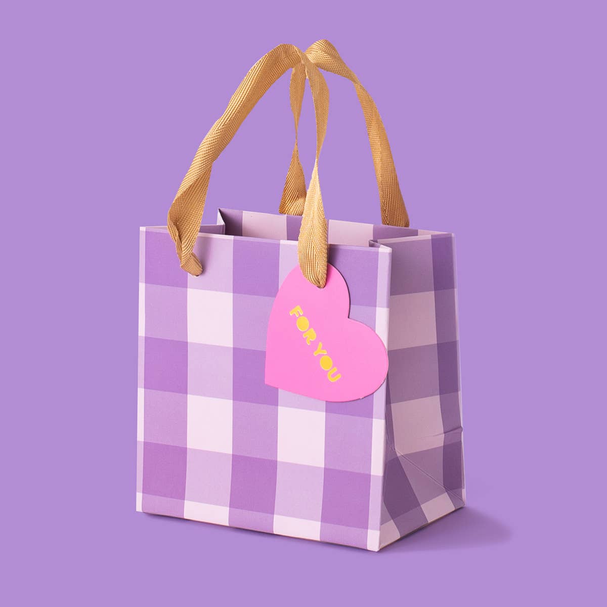 Gift Bags - Purple Gingham - Assorted Sizes to Choose From - Purses & Pearls