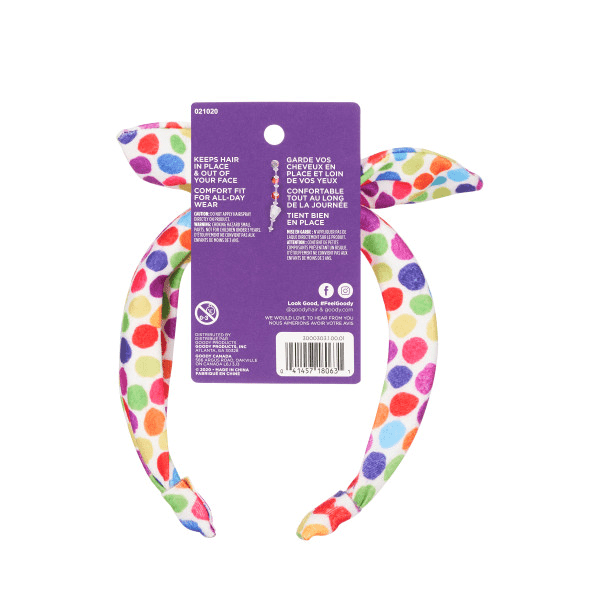Goody - Goody Kids Knot Hb Rainbow Dots 1ct - Purses & Pearls