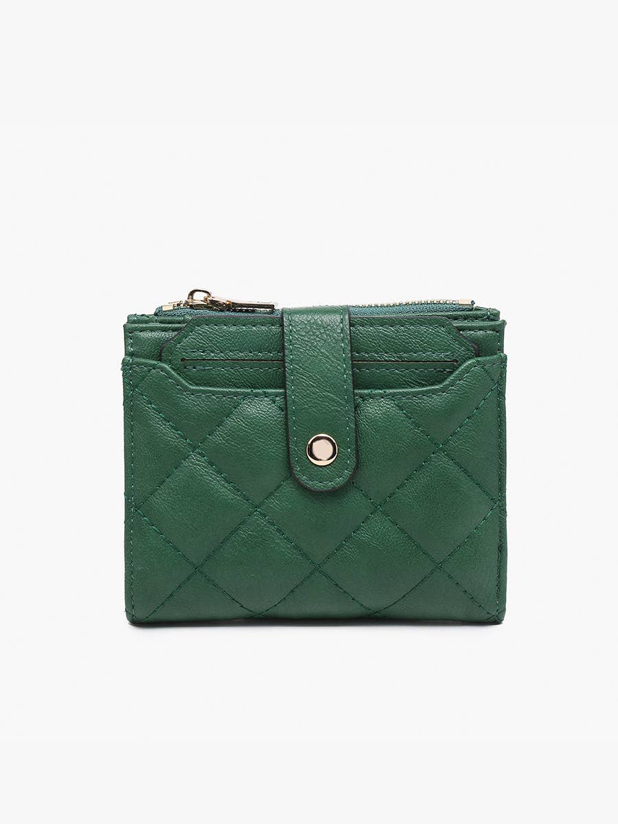 Jen & Co. - WL2228 Melody Quilted Zip Top Wallet - Purses & Pearls