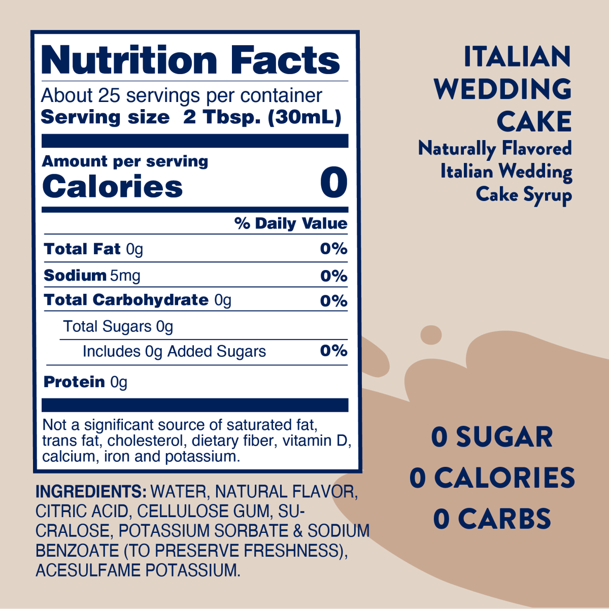 Jordan's Skinny Mixes - Sugar Free Italian Wedding Cake Syrup - Purses & Pearls