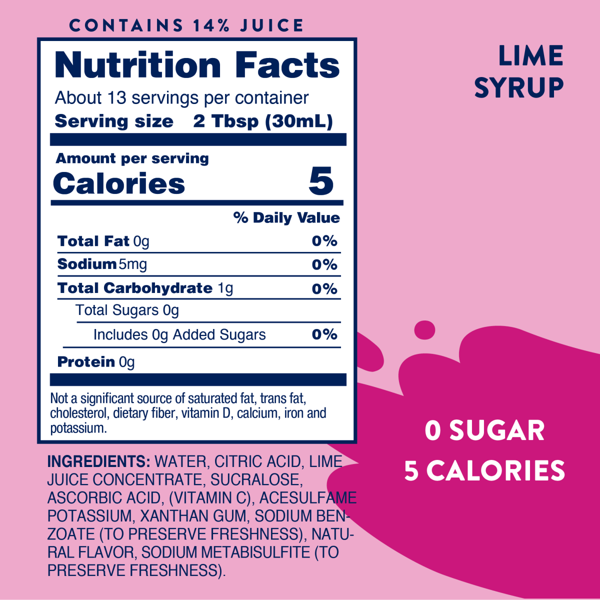 Jordan's Skinny Mixes - Sugar Free Lime Syrup - 375ml - Purses & Pearls