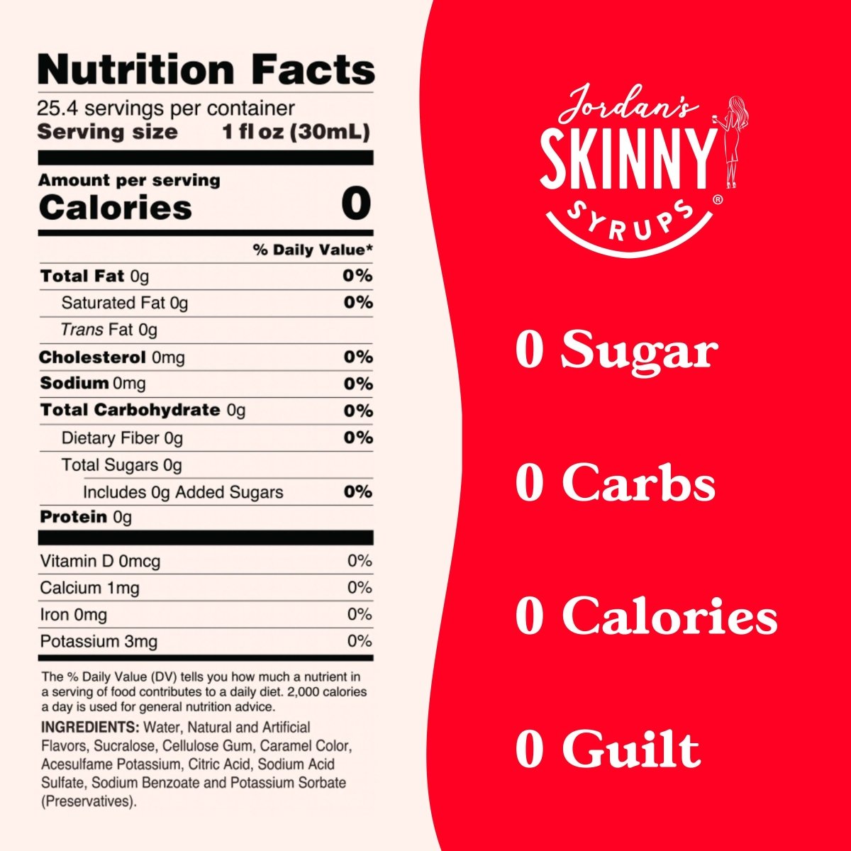 Jordan's Skinny Mixes - Sugar Free Raspberry Syrup - Purses & Pearls