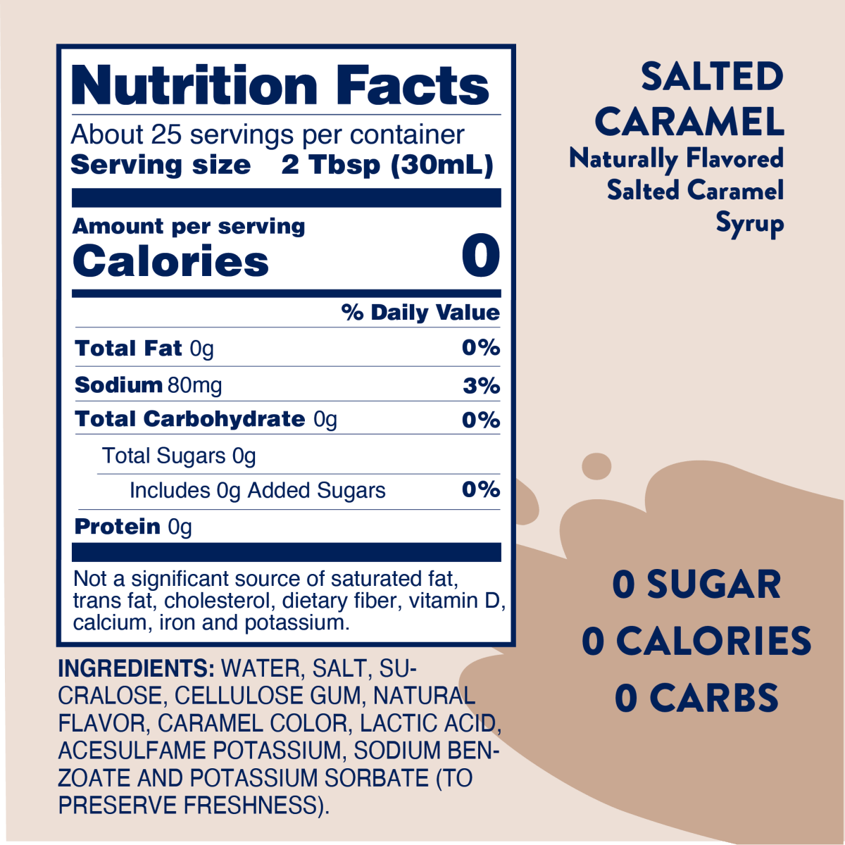 Jordan's Skinny Mixes - Sugar Free Salted Caramel Syrup - Purses & Pearls