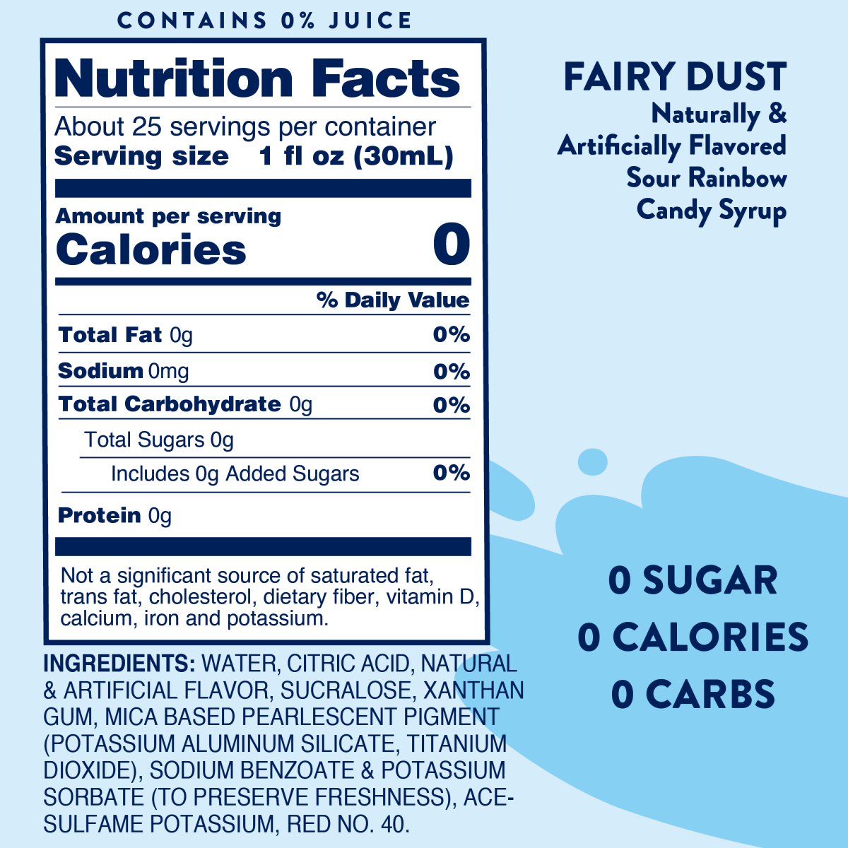 Jordan's Skinny Mixes - Sugar Free Sour Fairy Dust Syrup - Purses & Pearls