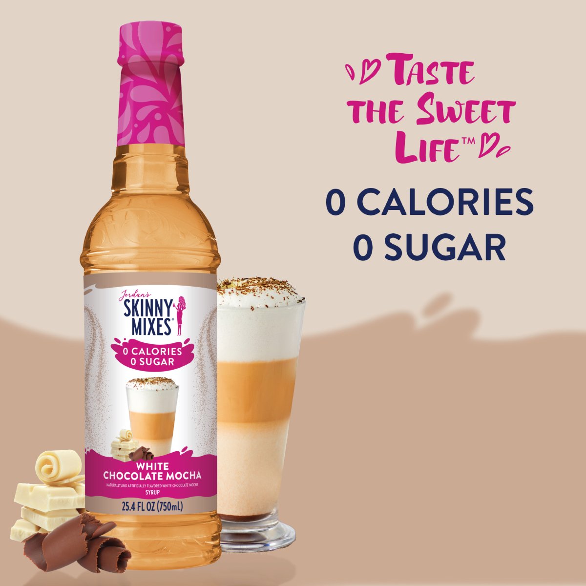Jordan's Skinny Mixes - Sugar Free White Chocolate Mocha Syrup - Purses & Pearls