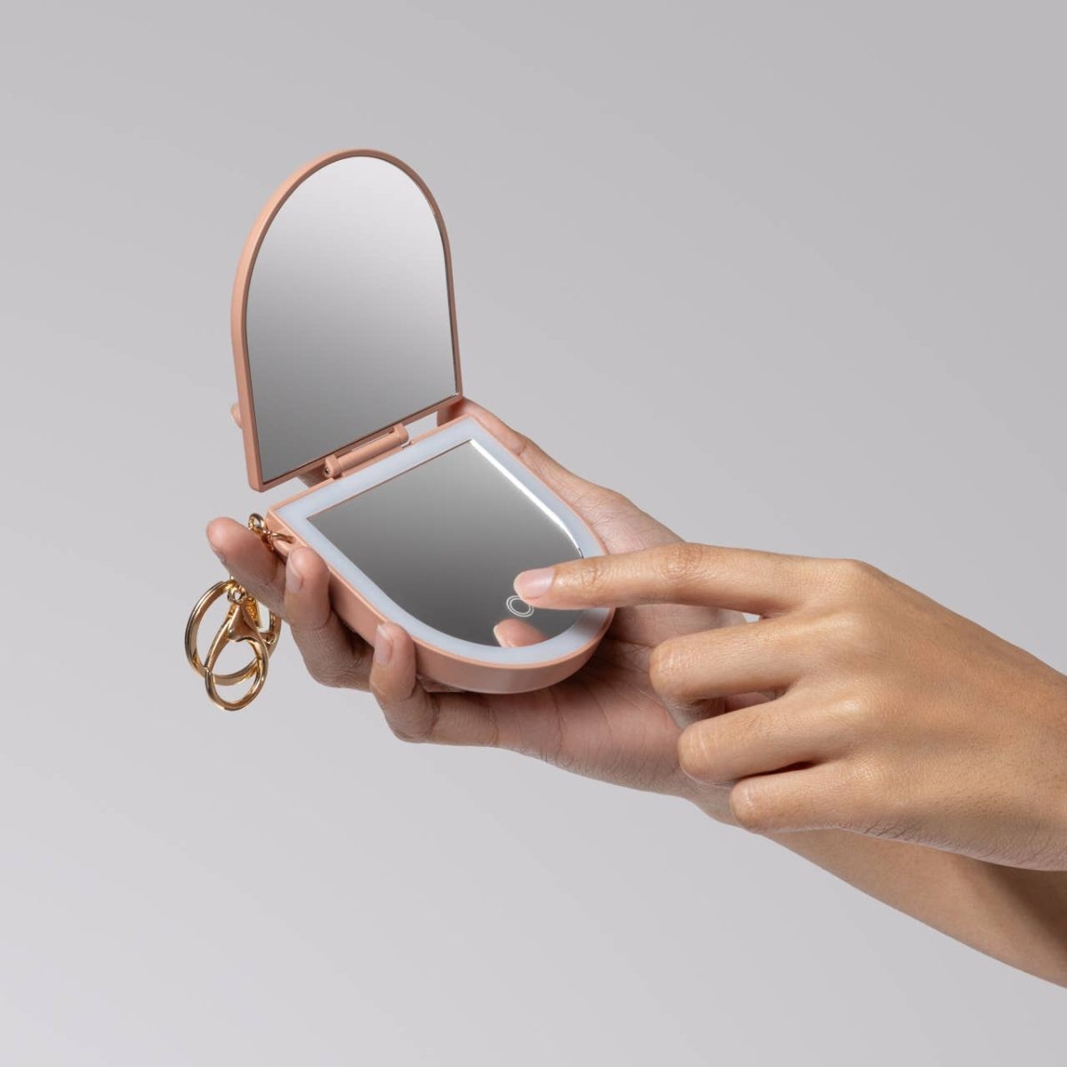 KITSCH - Terracotta Compact Mirror Keychain - Purses & Pearls