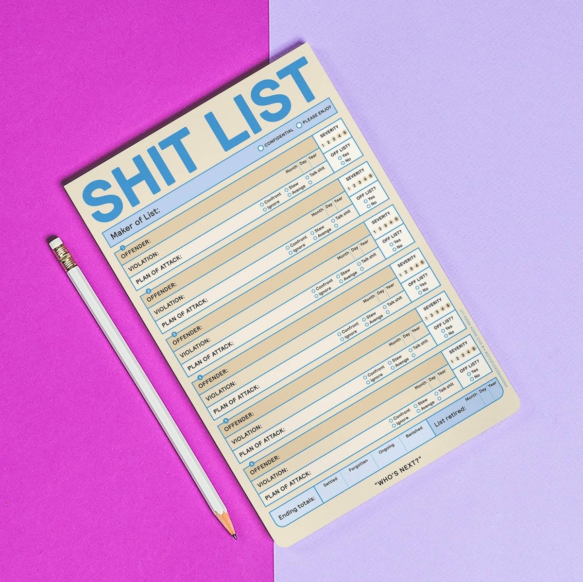 Knock Knock - Shit List Pad (Pastel Version) - Purses & Pearls