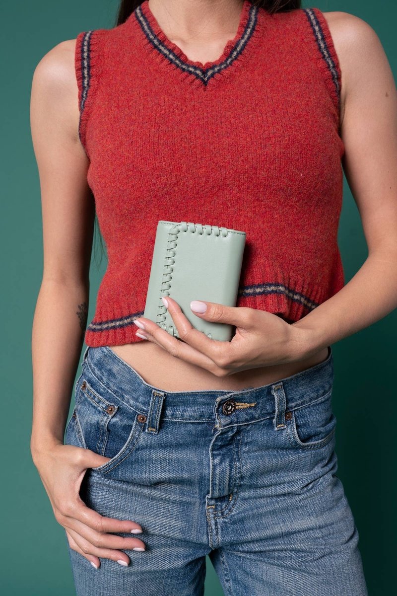 Logan Whipstitch Tri - fold Wallet - Purses & Pearls