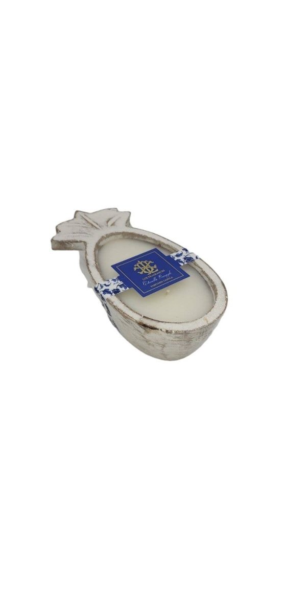 LUX FRAGRANCES - CITRONELLA PINEAPPLE WHITEWASHED PINEAPPLE CANDLE - Purses & Pearls