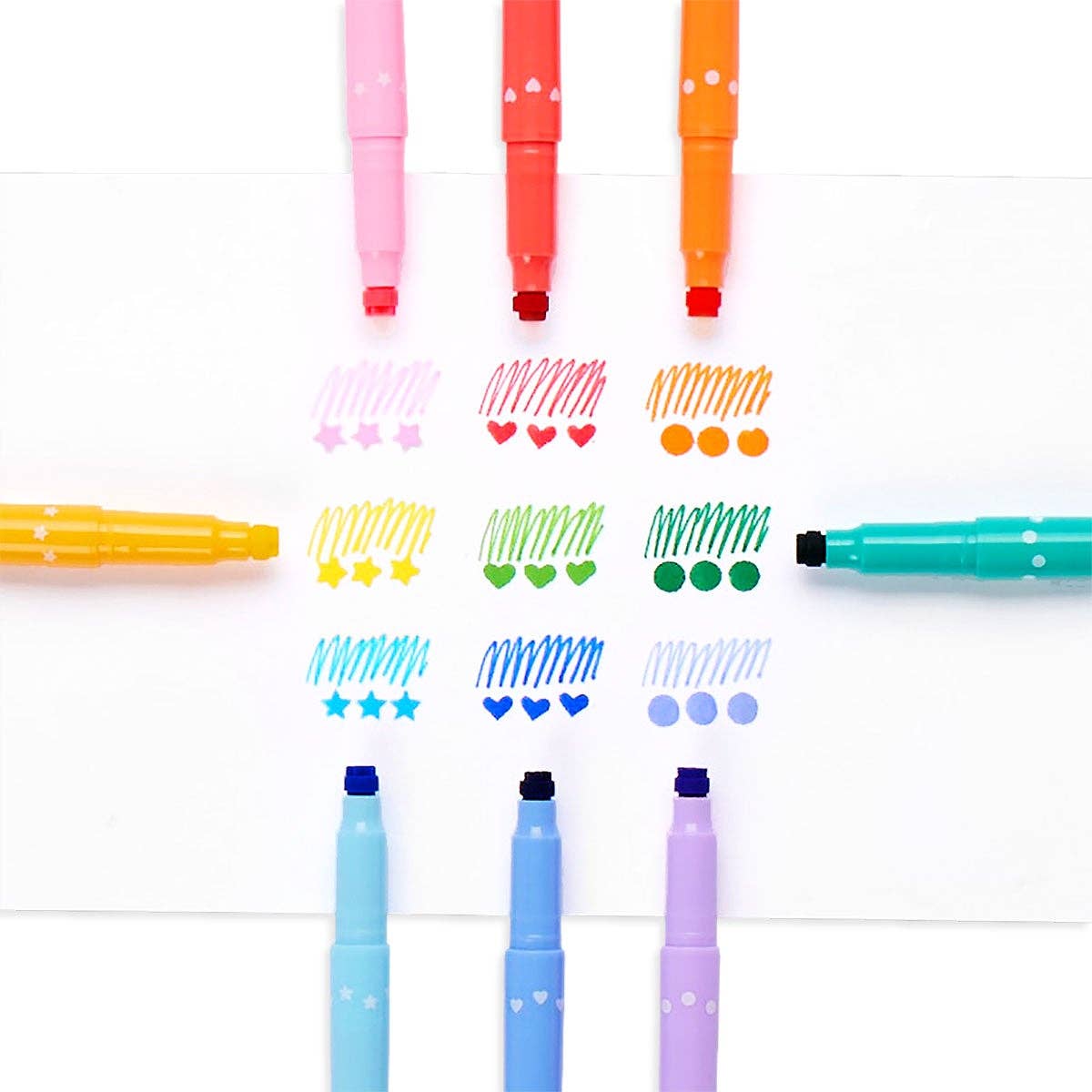 OOLY - Confetti Stamp Double - Ended Markers - Set of 9 - Purses & Pearls