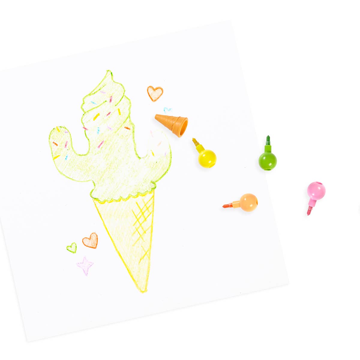 OOLY - Rainbow Scoops Vanilla Scented Stacking Erasable Crayons - Purses & Pearls