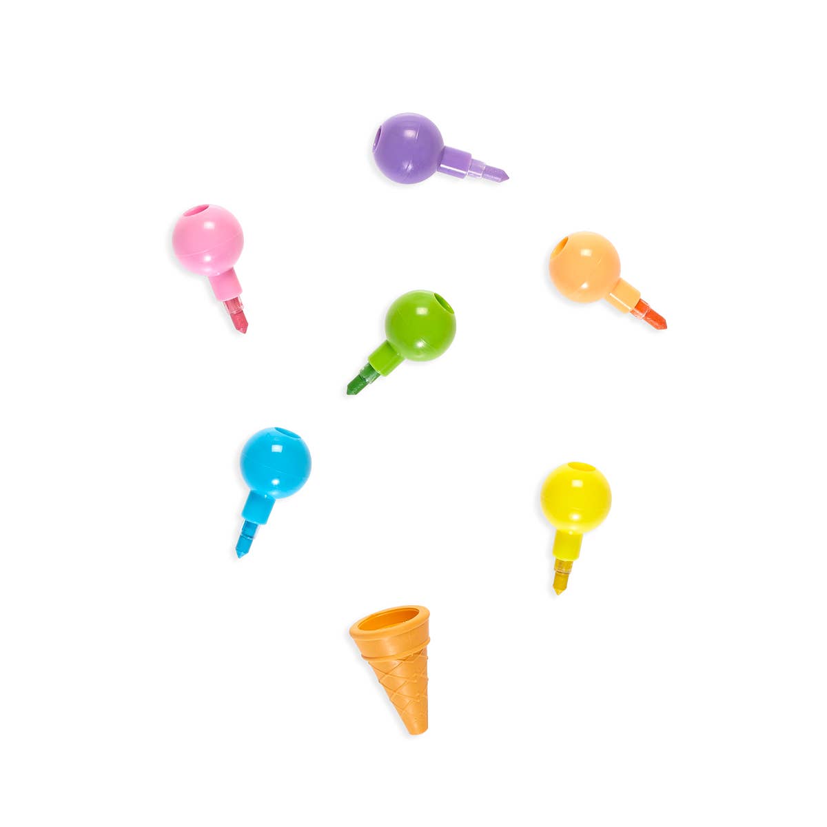 OOLY - Rainbow Scoops Vanilla Scented Stacking Erasable Crayons - Purses & Pearls