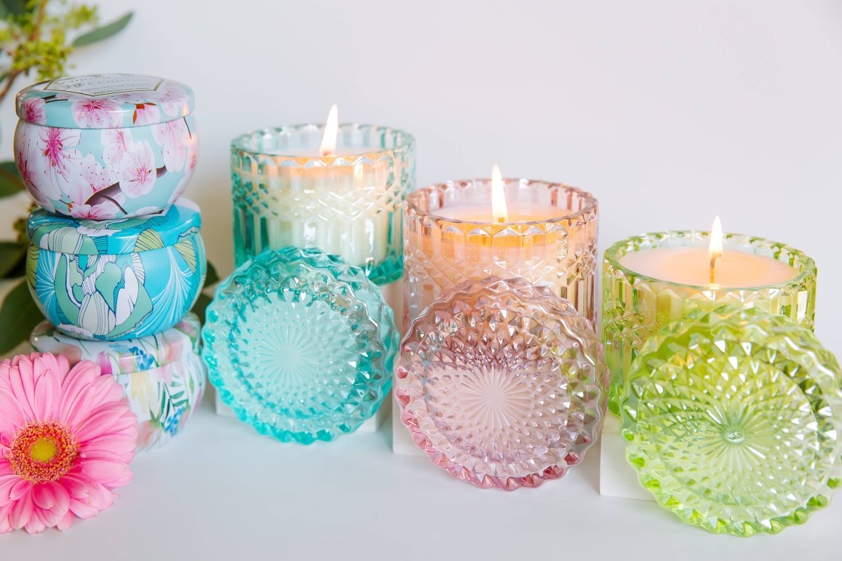 Pink Chiffon 8oz Petite Shimmer Candle - Purses & Pearls