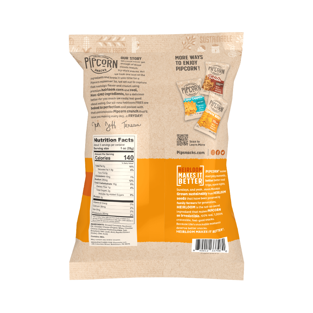 Pipcorn - Cheddar Fries, 5oz - Purses & Pearls