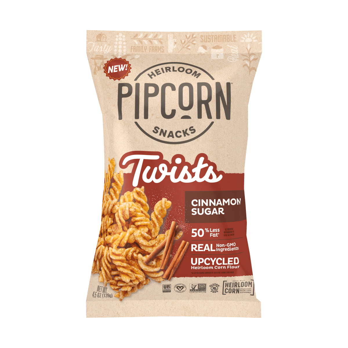 Pipcorn - Cinnamon Sugar Twists 4.5 Oz - Purses & Pearls