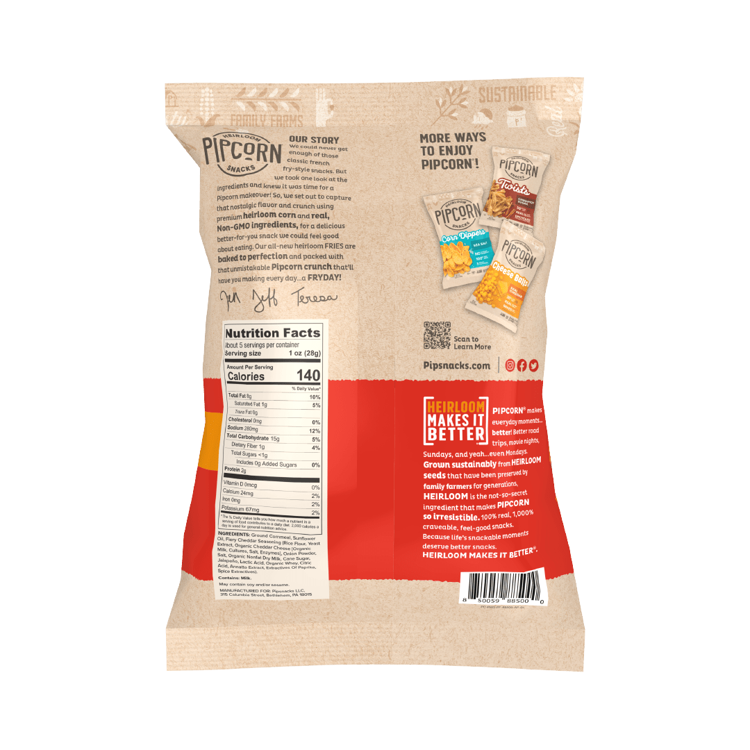 Pipcorn - Fiery Cheddar Fries, 5oz - Purses & Pearls