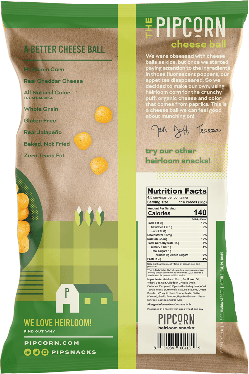 Pipcorn - Jalapeño Cheddar Cheese Balls, 4.5oz - Purses & Pearls