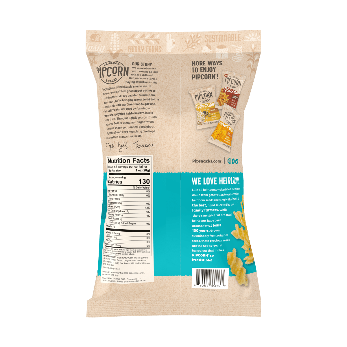 Pipcorn - Sea Salt Twists 4.5 Oz - Purses & Pearls