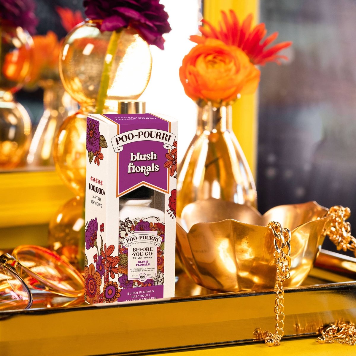 PooPourri Blush Florals 2oz Toilet Spray Spring Collection - Purses & Pearls