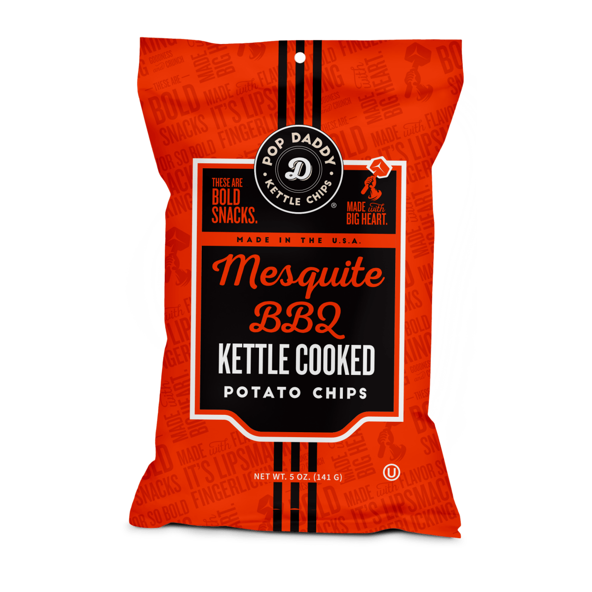 Pop Daddy Snacks - Mesquite BBQ Kettle Cooked Potato Chips 5.0 oz - Purses & Pearls