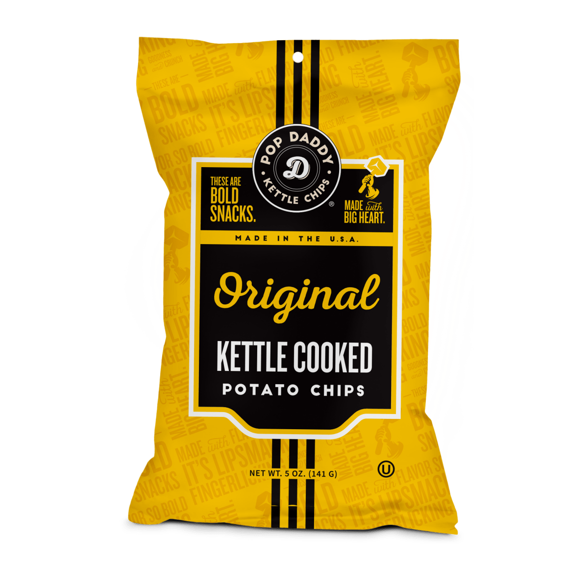 Pop Daddy Snacks - Original Kettle Cooked Potato Chips 5.0 oz - Purses & Pearls