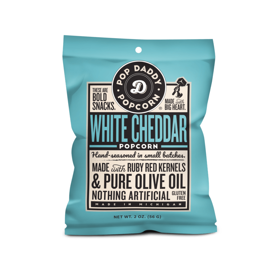 Pop Daddy Snacks - Pop Daddy – Real White Cheddar Flavored Popcorn 2.0oz - Purses & Pearls