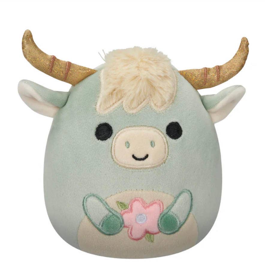 Squishmallow Easter Plush Toy 12" Armie Highland Cow Flower - Purses & Pearls