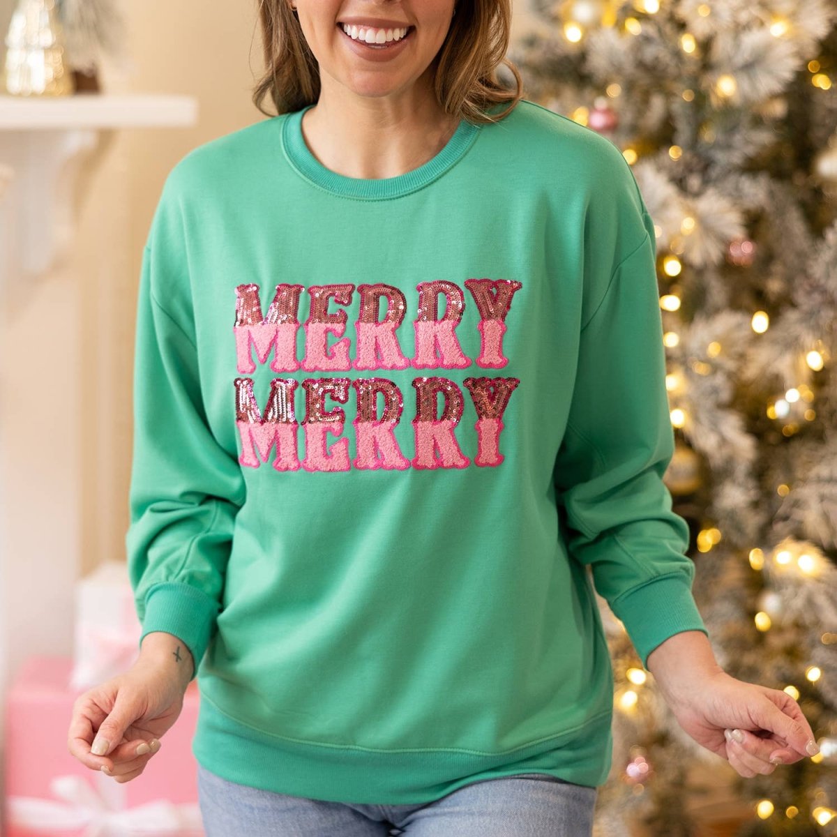 Sweatshirt Sarah Merry Merry in Plus - Purses & Pearls