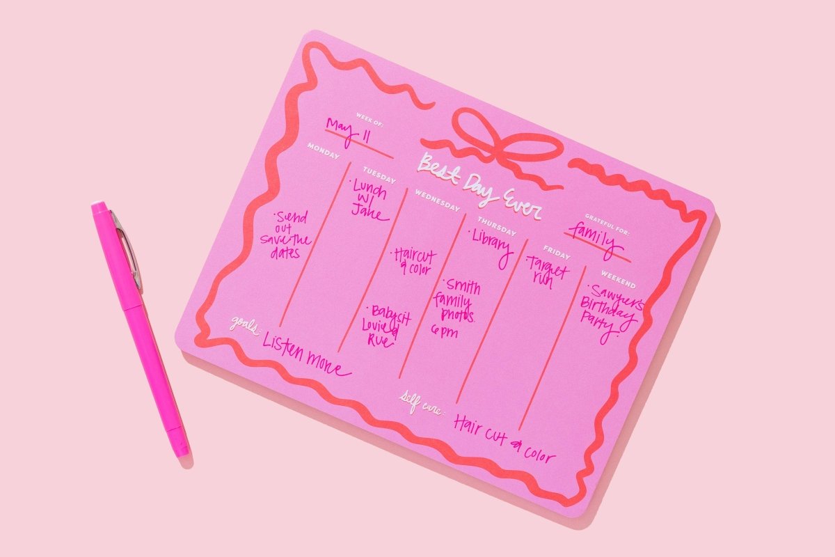 Taylor Elliott Designs - Weekly Planner - "Best Day Ever" - 52 Sheets - Purses & Pearls