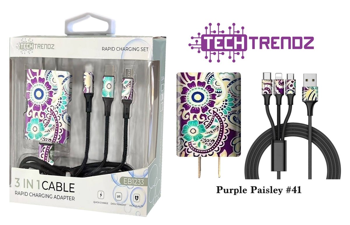 Tech Trendz - Quick Charging All In One Set - Purses & Pearls