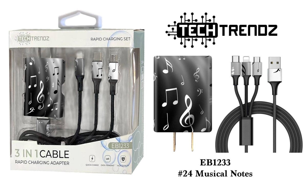 Tech Trendz - Quick Charging All In One Set - Purses & Pearls