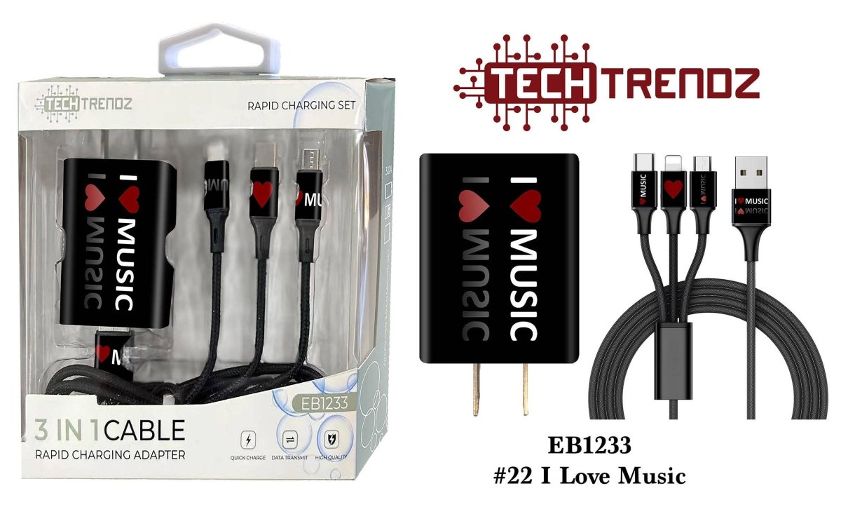 Tech Trendz - Quick Charging All In One Set - Purses & Pearls